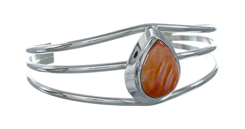 Navajo Oyster Shell Sterling Silver Tear Drop Cuff Bracelet NX11545